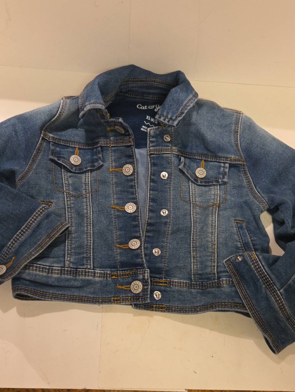 Cat & Jack Blue Denim Jean Jacket with Button Front